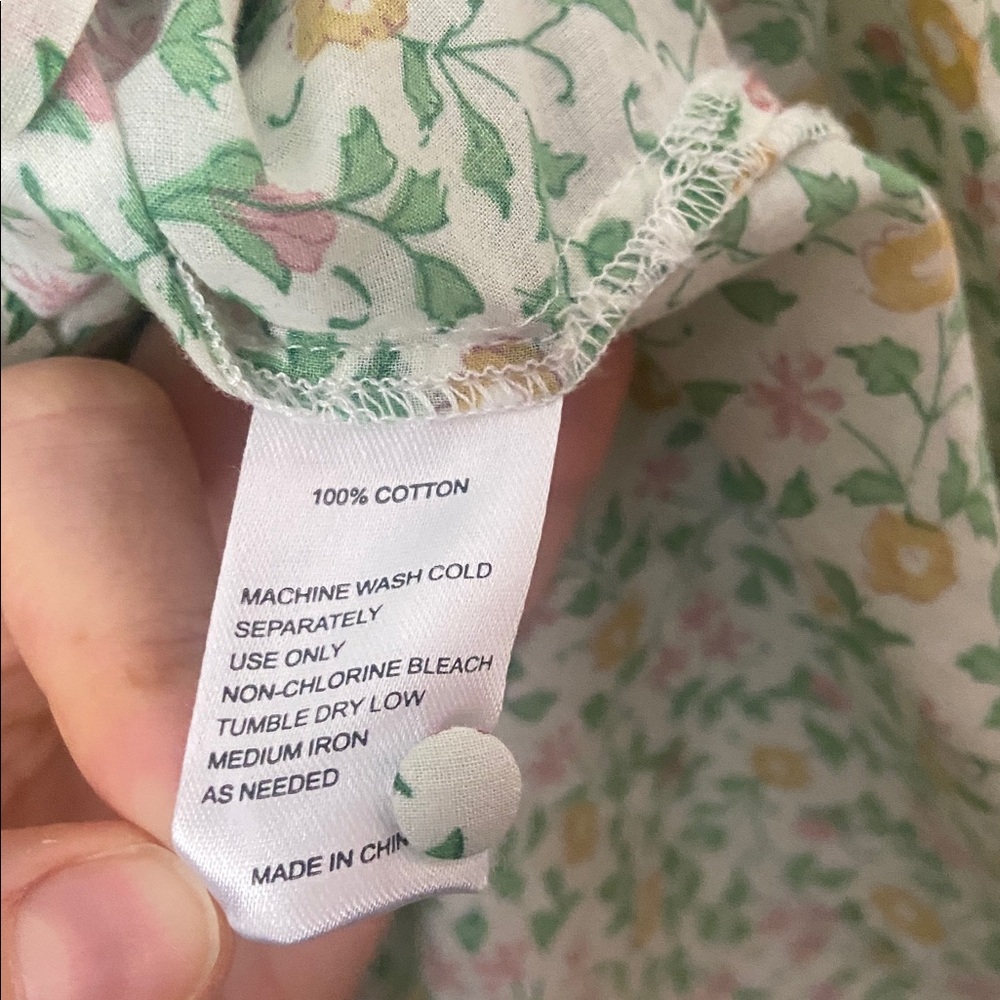 Trovata Birds of Paradis Bailey Blouse Spring Ivy Floral Cotton Top XS - Picture 5 of 5
